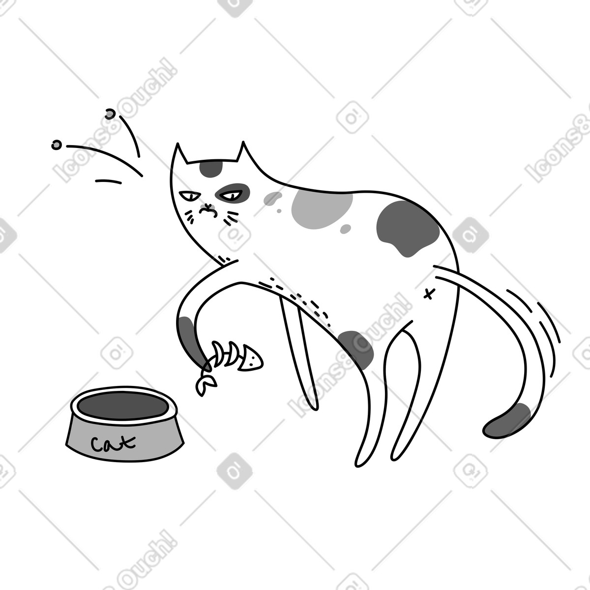 Purr 스타일의 나쁜 음식 일러스트레이션 PNG, SVG 다운로드