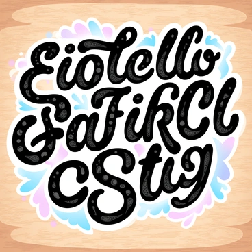A collection of ornate letters is arranged on a rustic wooden background. Each letter is designed with intricate details and unique flourishes, showcasing various vintage typography styles. The wooden background has a warm, textured appearance, with visible grain patterns that add depth to the composition. The letters are presented in a harmonious layout, some overlapping slightly, creating a playful yet organized visual effect. Soft shadows cast by the letters enhance their dimensionality against the wooden surface.