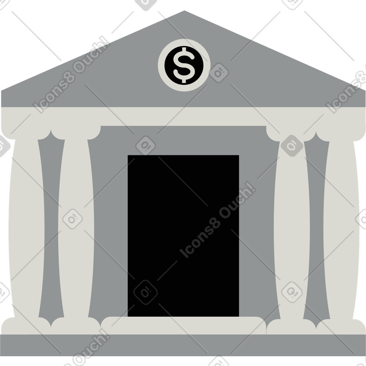 Bank illustration in Burgundy style download in PNG, SVG