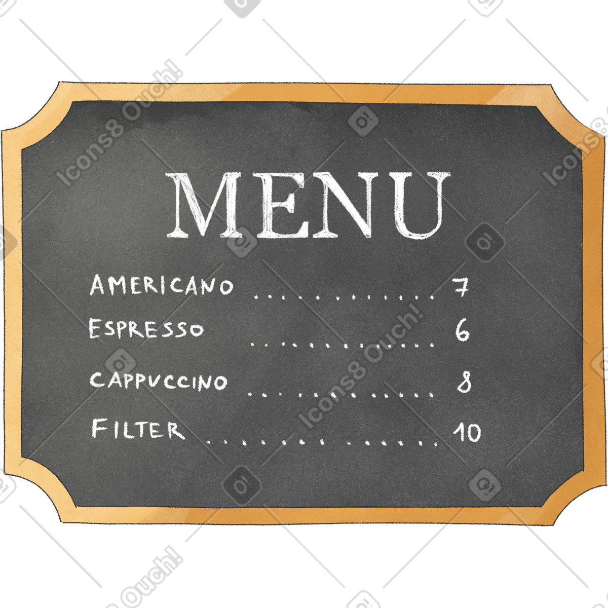 Иллюстрация Chalk board with menu в стиле Seasons — скачать в форматах PNG, SVG