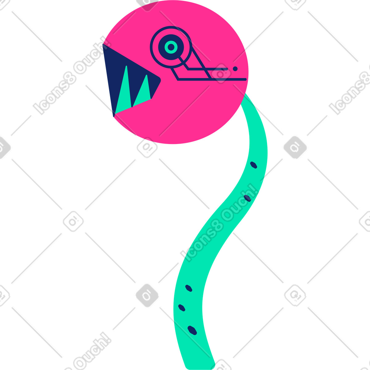 下载 Cyborg 风格的 邪恶的植物 插画，支持 PNG、SVG 格式
