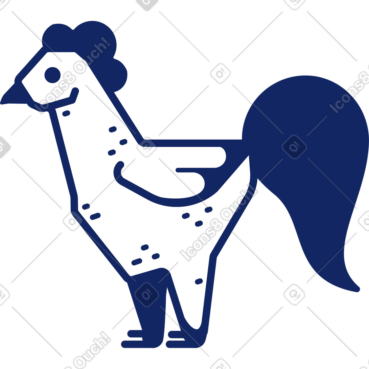 Hähnchen-Illustration im Cyborg-Stil als Download in PNG, SVG