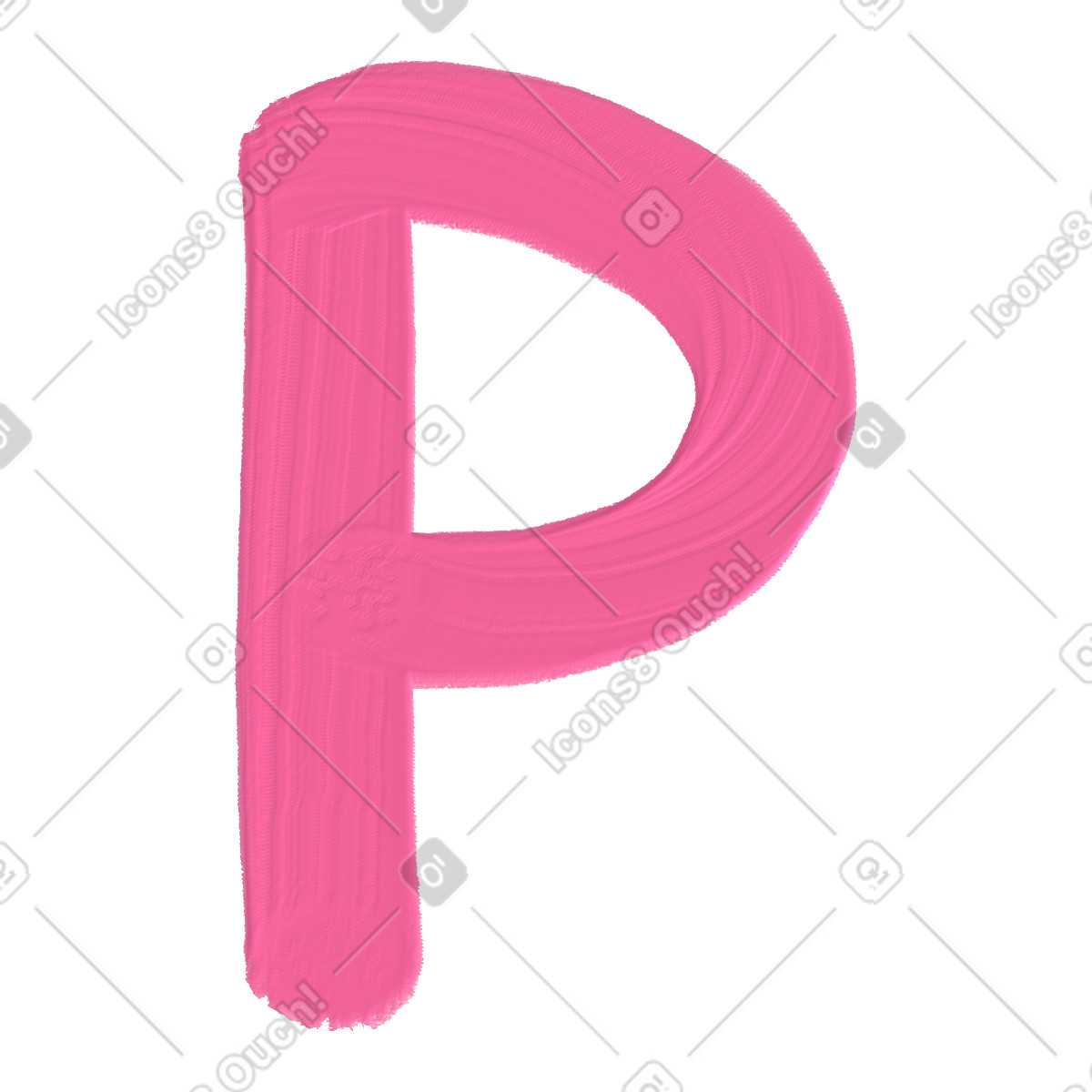 Ilustração de Pink letter p em no estilo Scrapbooking para baixar em PNG, SVG