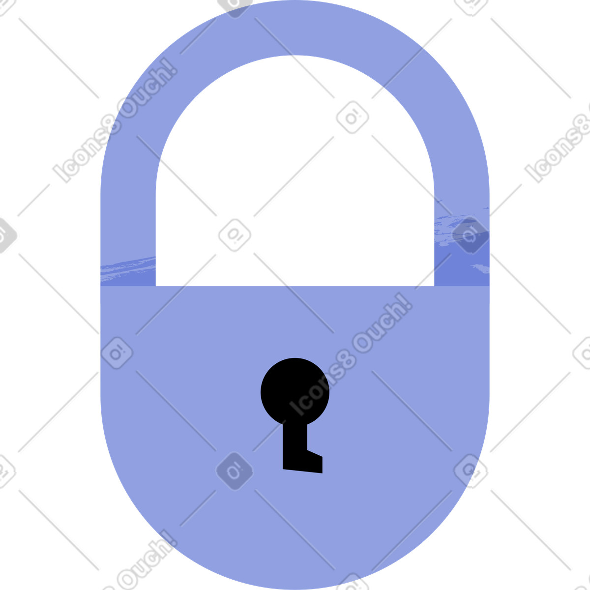 Closed padlock with keyhole illustration in PNG, SVG