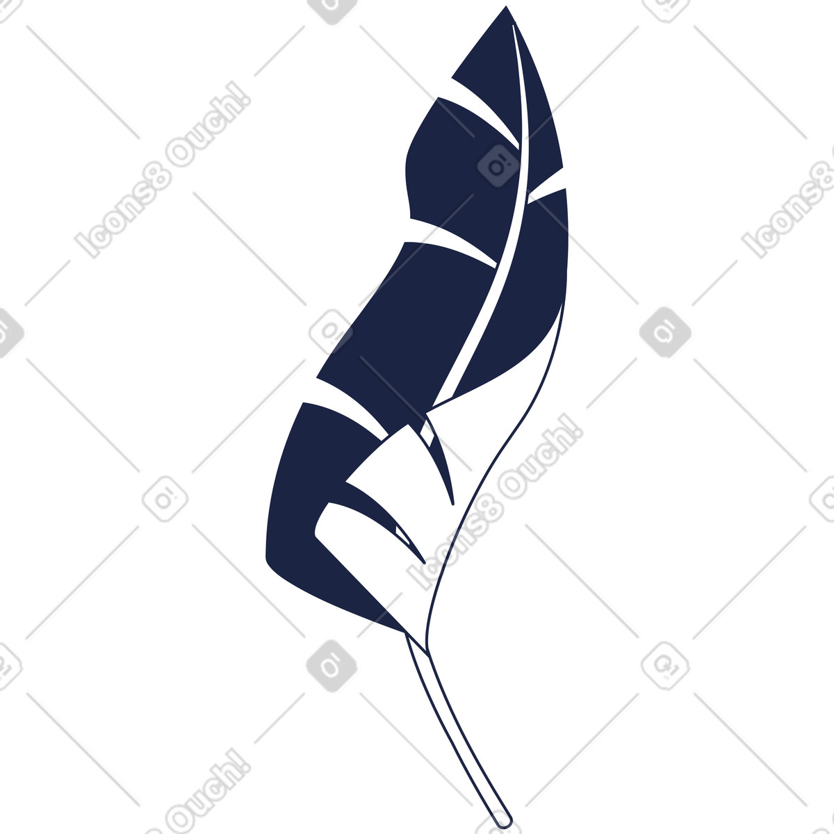 Ilustración Hoja de palma en estilo Urban Line a descargar en PNG y SVG