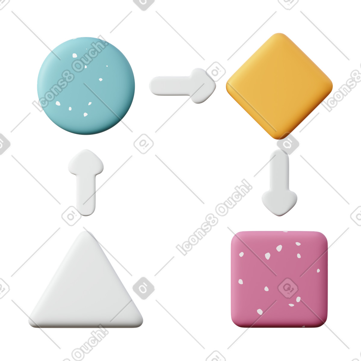 Ilustración Workflow en estilo 3D Sugary a descargar en PNG y SVG