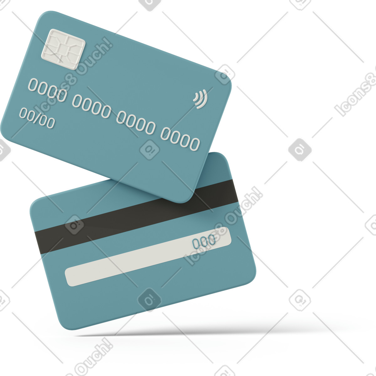 3D Casual life 스타일의 Credit cards 일러스트레이션 PNG, SVG 다운로드