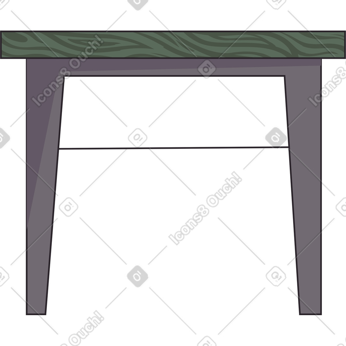 Wooden small table illustrazione in stile Eastwood scarica in PNG, SVG