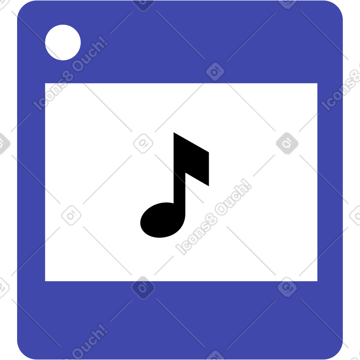 Ilustración Nota musical en estilo Wavy a descargar en PNG y SVG