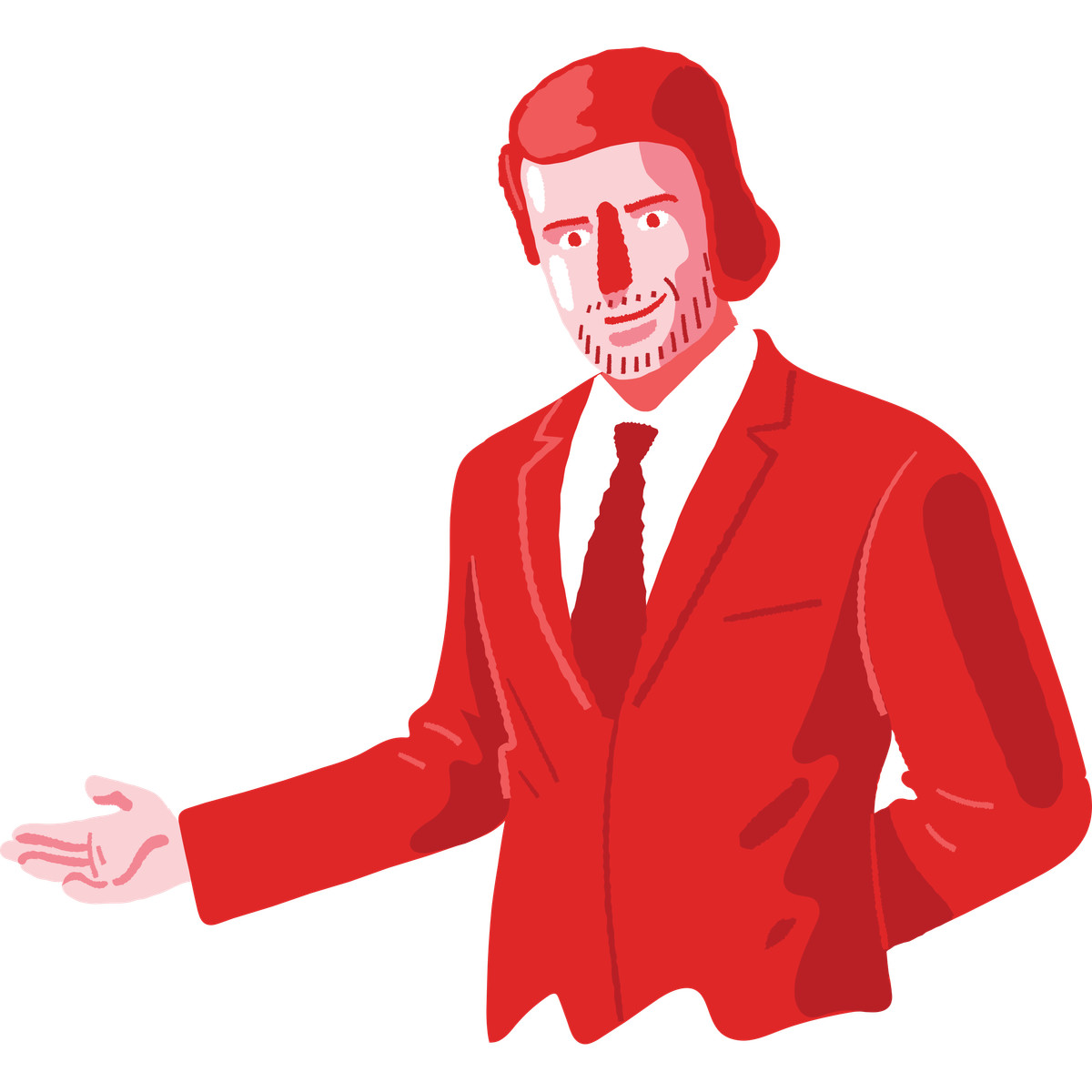 Welcoming man illustration in Cherry style download in PNG, SVG