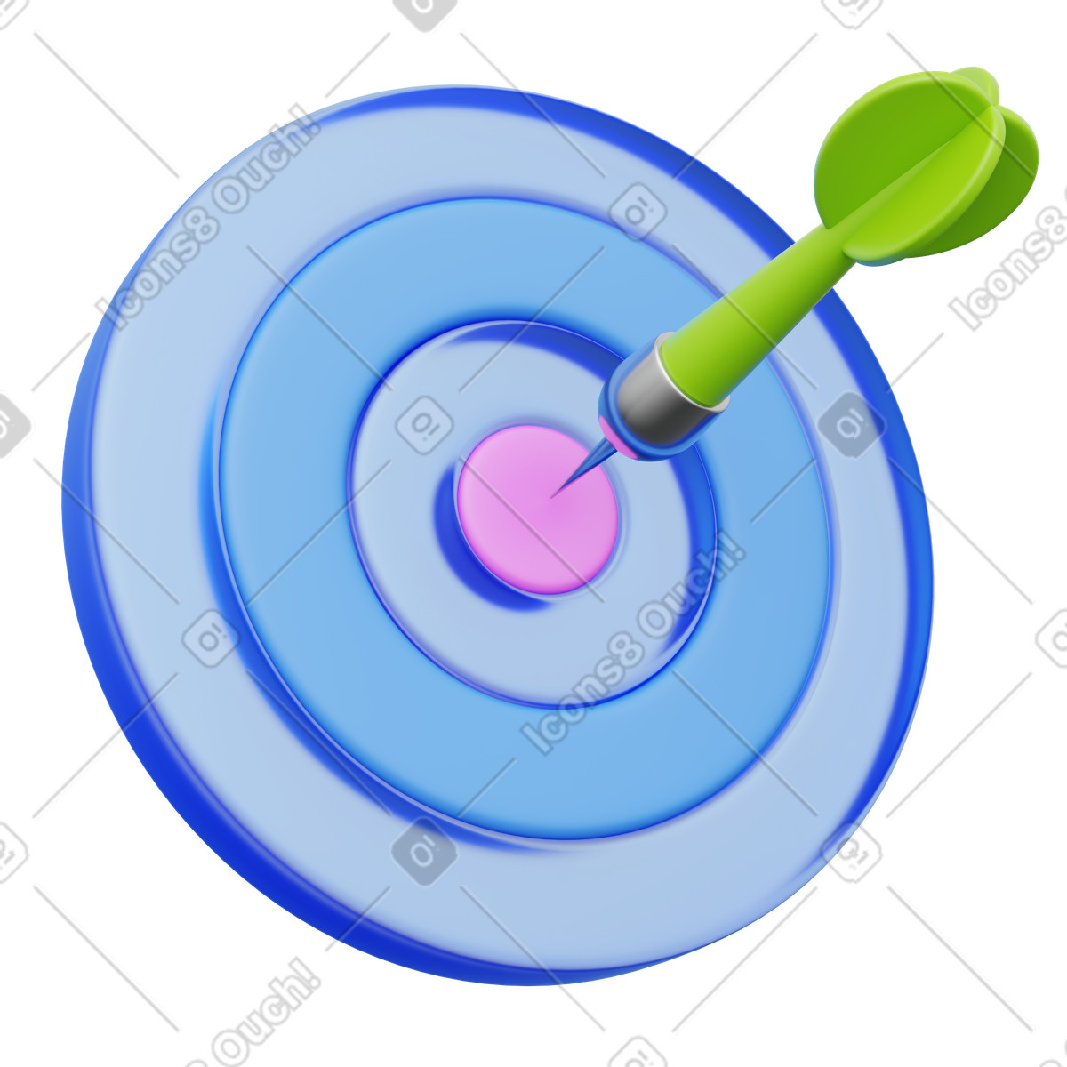 Ilustración Profit dartboard, Financial achievement target, Money success en estilo 3D Playful a descargar en PNG y SVG