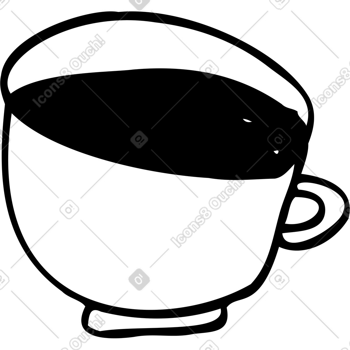 Ilustração de Xícara com chá em no estilo Marks para baixar em PNG, SVG
