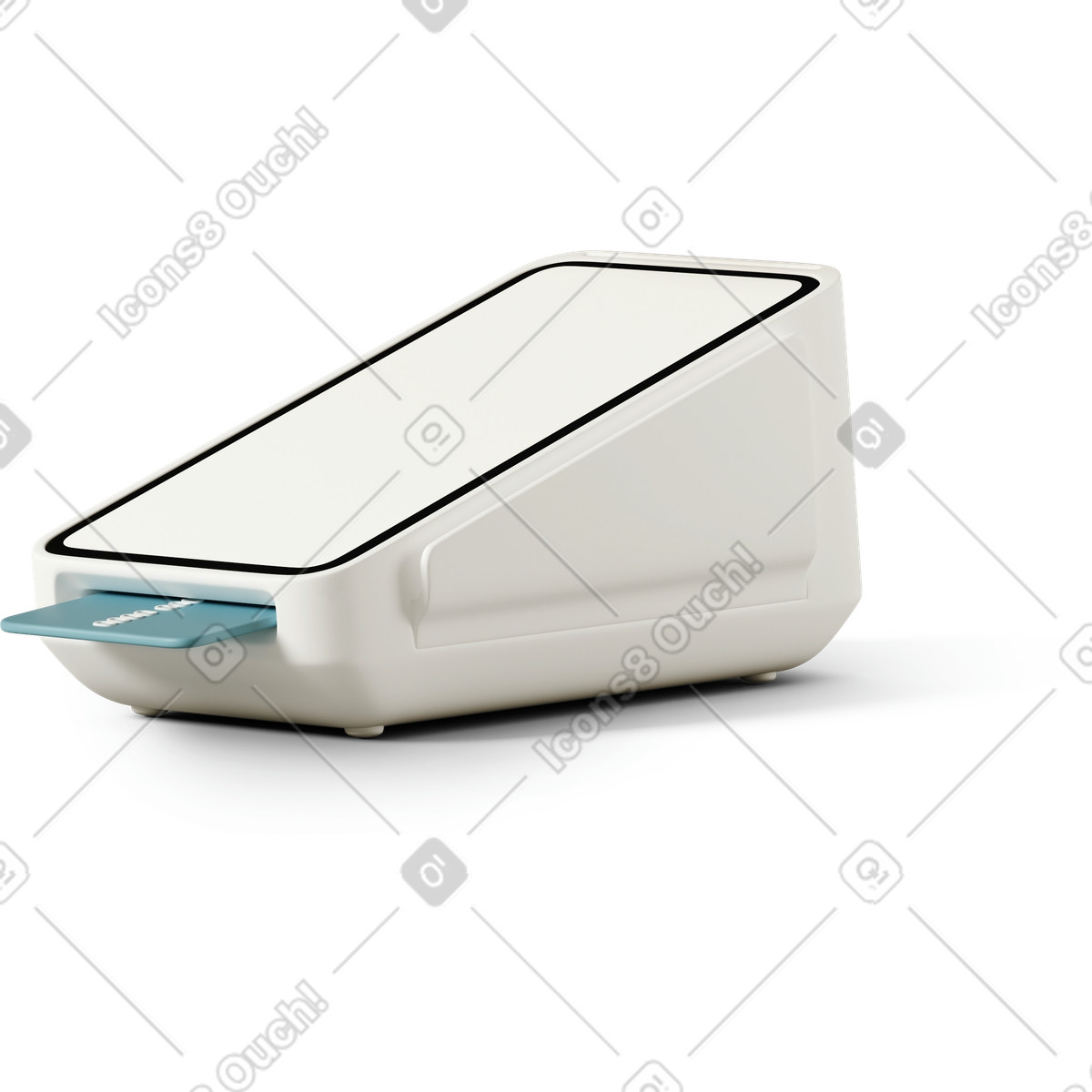 Payment terminal with credit card illustration in PNG, SVG