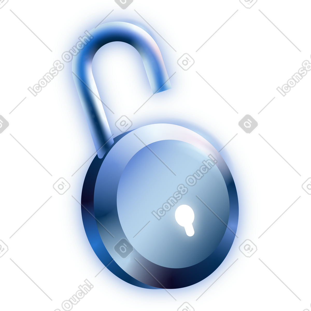 Lock illustration in Dimension style download in PNG, SVG