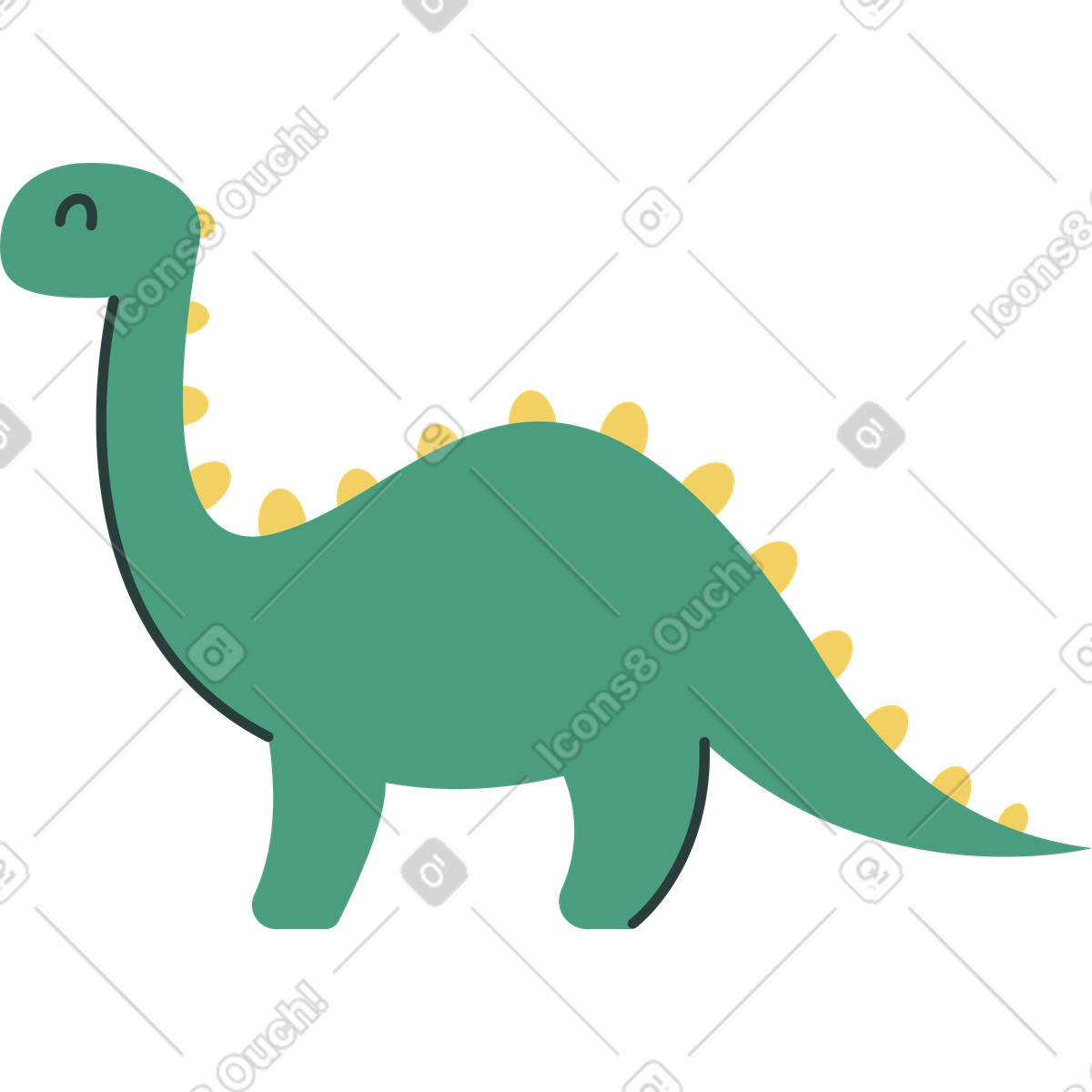 Dinosaur illustration in Macaroni style download in PNG, SVG