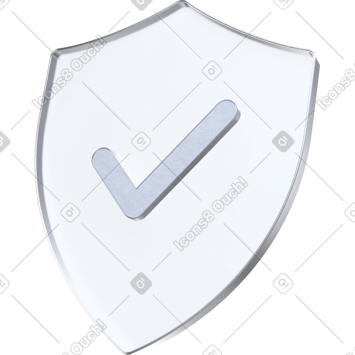 Security protection icon, privacy compliance check, trusted system validation illustration in 3D Pro style download in PNG, SVG