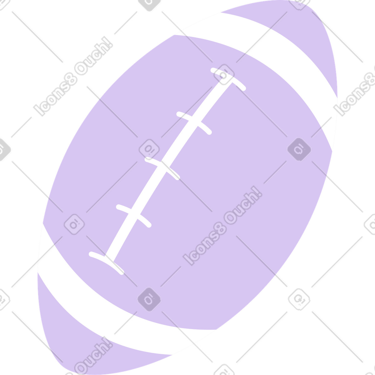 Illustration Ballon de rugby dans le style Sammy Line à télécharger aux formats PNG, SVG