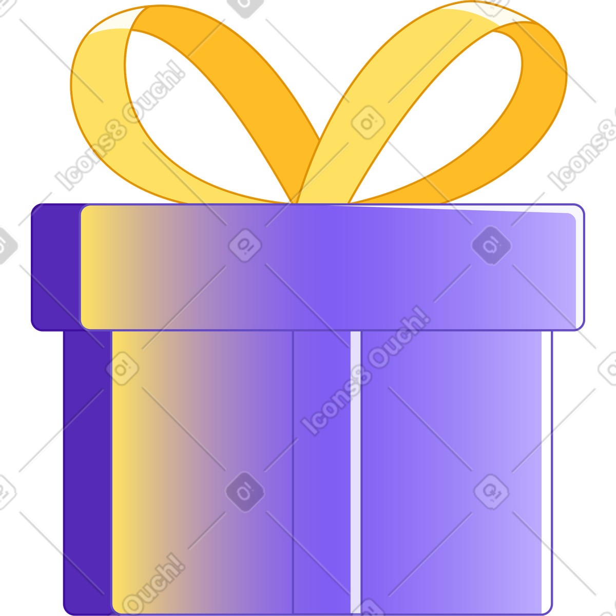 Ilustración Regalo grande en estilo Rainbow a descargar en PNG y SVG