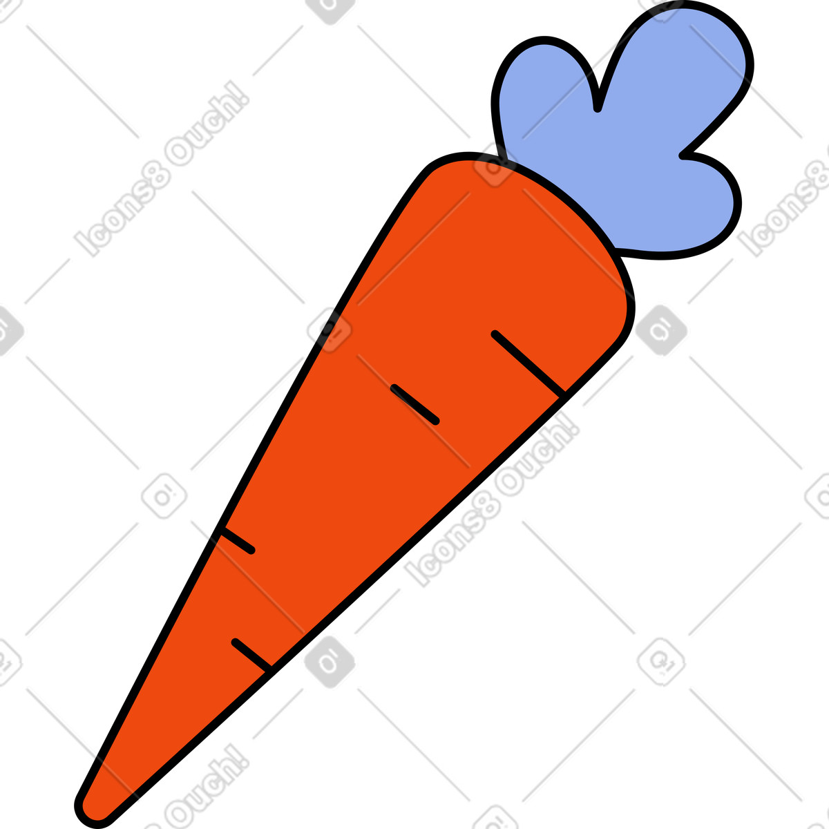 Ilustración Zanahoria en estilo Bloom a descargar en PNG y SVG