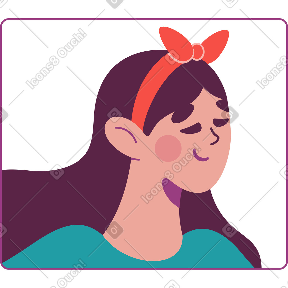Ilustración Avatar de niña en estilo Sammy a descargar en PNG y SVG
