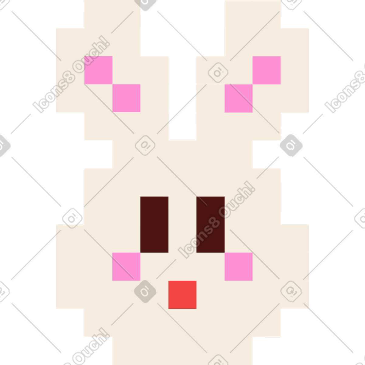 Rabbit illustration in 8bit style download in PNG, SVG