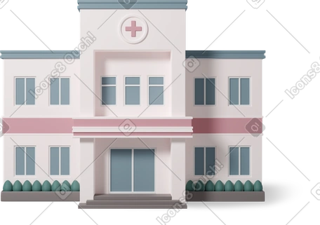 Ilustración 3D hospital en estilo Edificio Casual life a descargar en PNG y SVG