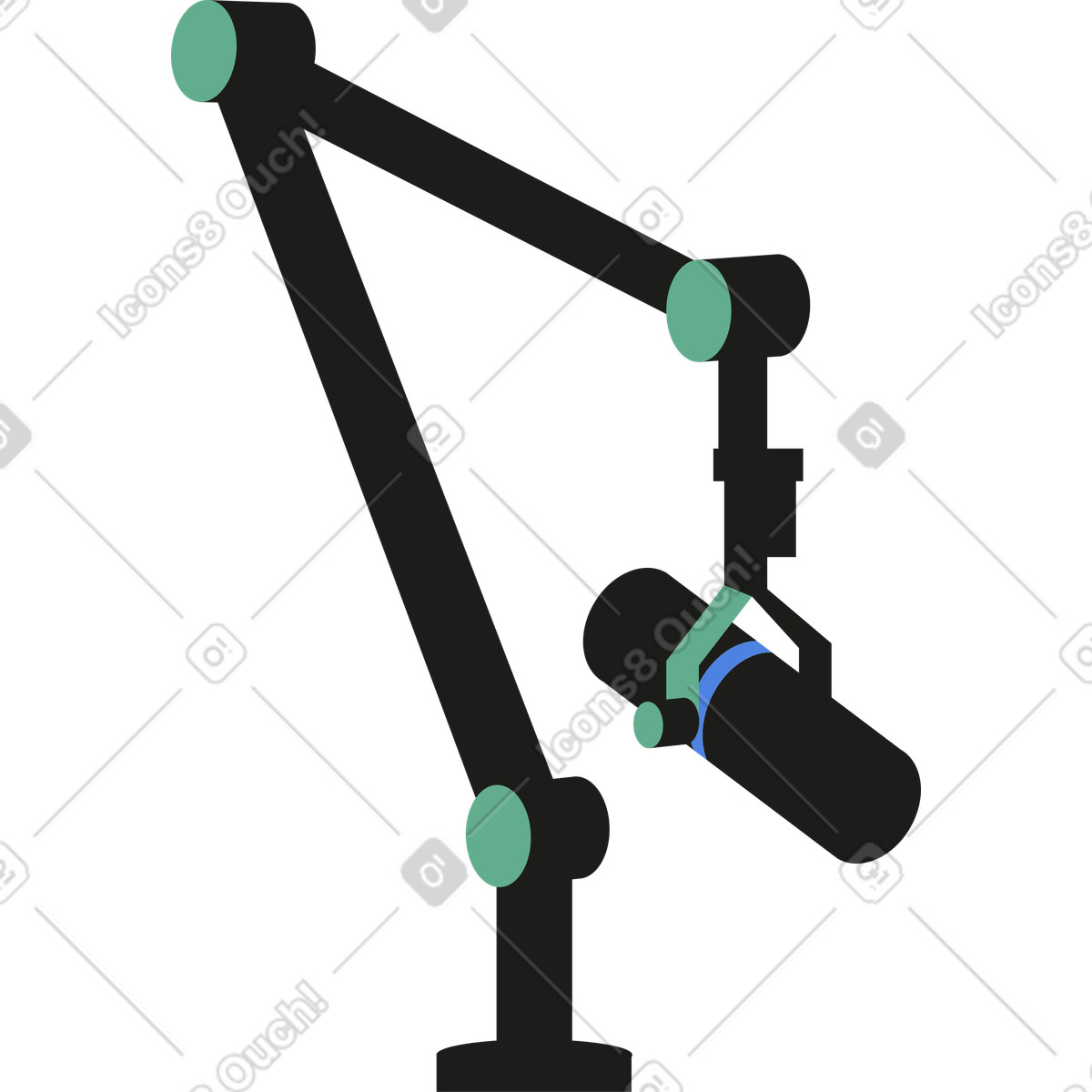 Mikrofon-Illustration im Network-Stil als Download in PNG, SVG