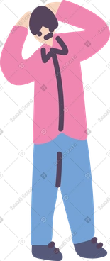 Man with hands on head PNG, SVG