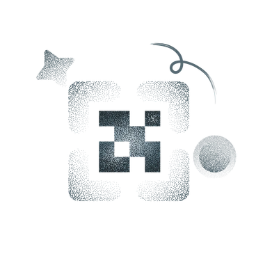 A star, a scythe, and a circle - Grain style illustration