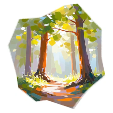 Trees gently swaying in the breeze, their leaves whispering secrets of the forest