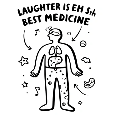 A whimsical illustration showing how laughter affects different parts of the body