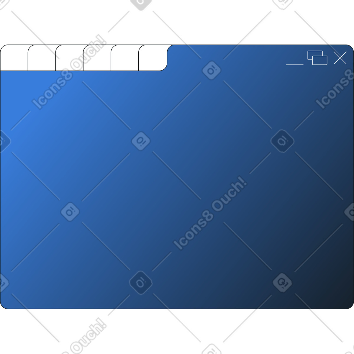 Browser window illustration featuring clipart in PNG, SVG, GIF.
