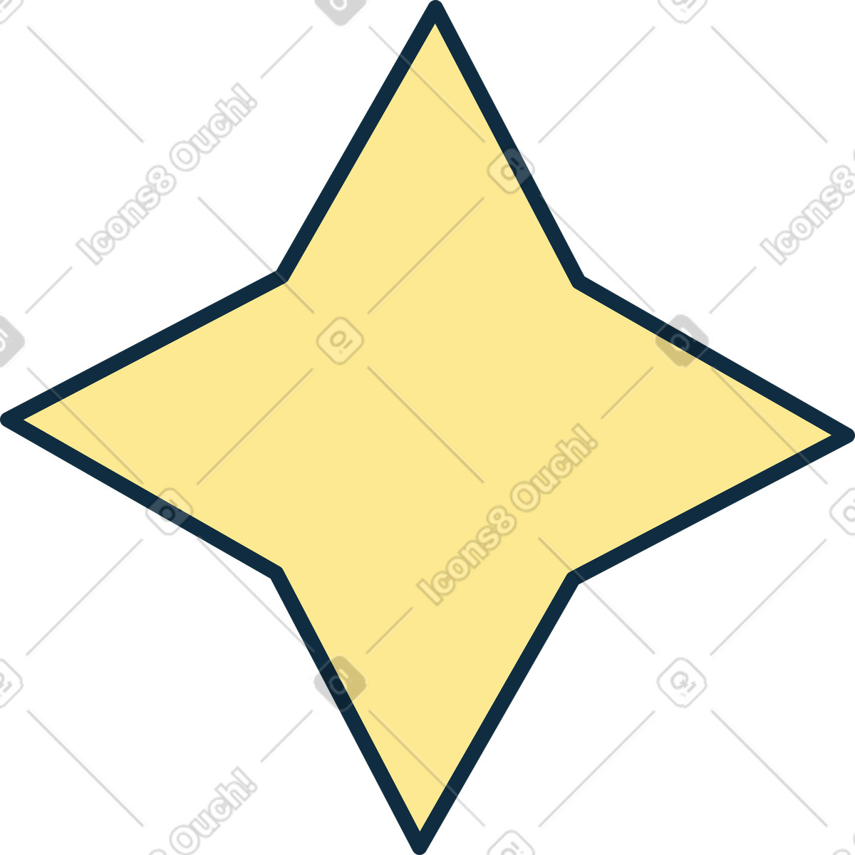 Ilustração animada de Estrela quadrangular amarela em no estilo Bubble gum para baixar em GIF, Lottie (JSON), AE