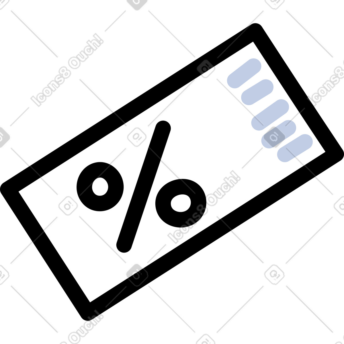 Ilustração de Cupom desconto em no estilo Notes para baixar em PNG, SVG