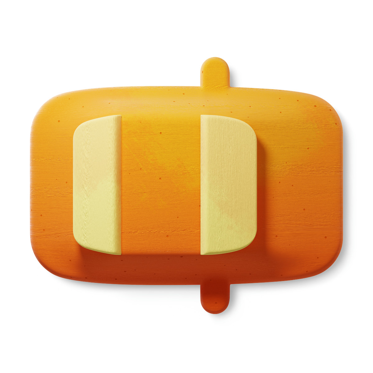 Illustration Top view of orange car with smooth corners dans le style 3D Microsoft Fluent à télécharger aux formats PNG, SVG