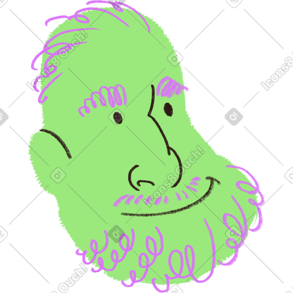 Ilustração de Young man is smiling em no estilo Blobby para baixar em PNG, SVG