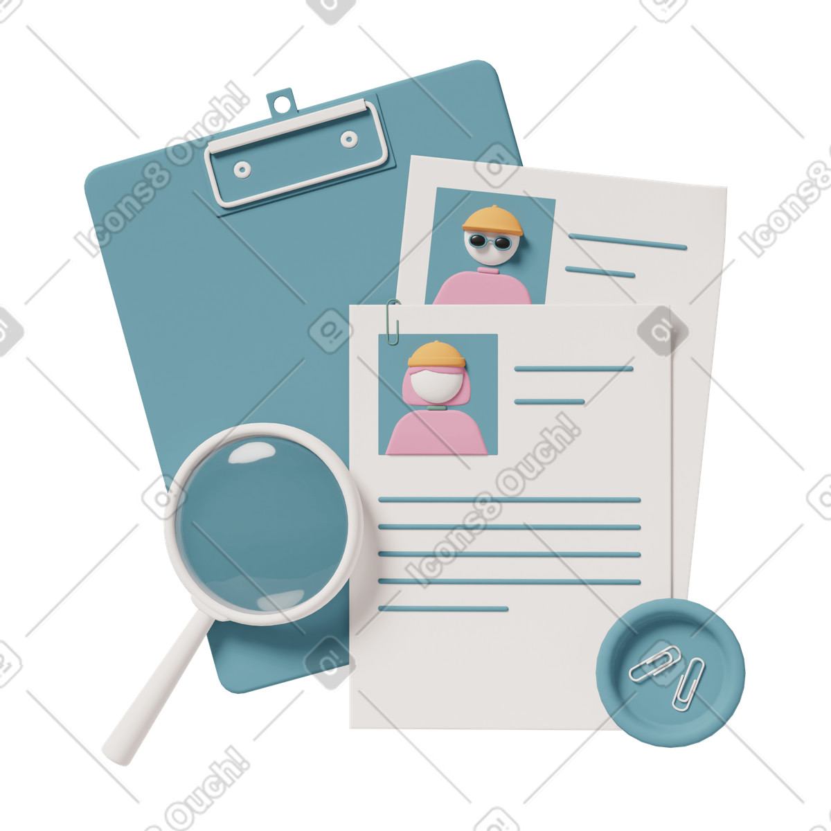 Through resumes illustrazione in stile 3D Casual life scarica in PNG, SVG