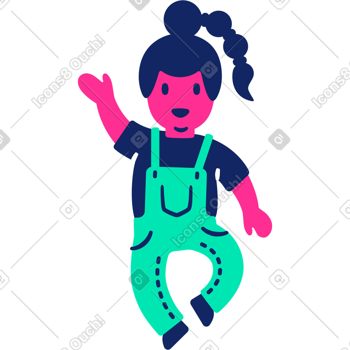 Ilustración Child dancing en estilo Cyborg a descargar en PNG y SVG