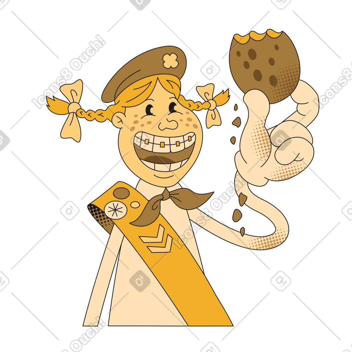 We use cookies illustration in Rubber style download in PNG, SVG