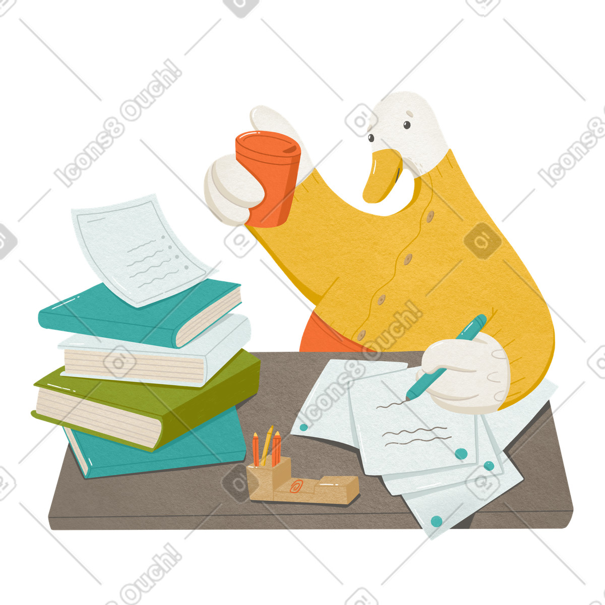 Ilustração de Goose with a lot of work em no estilo Experimental para baixar em PNG, SVG