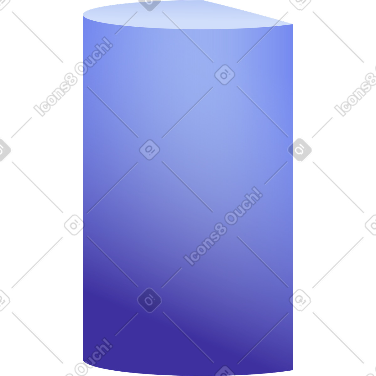 Half cylinder illustration in Levels style download in PNG, SVG