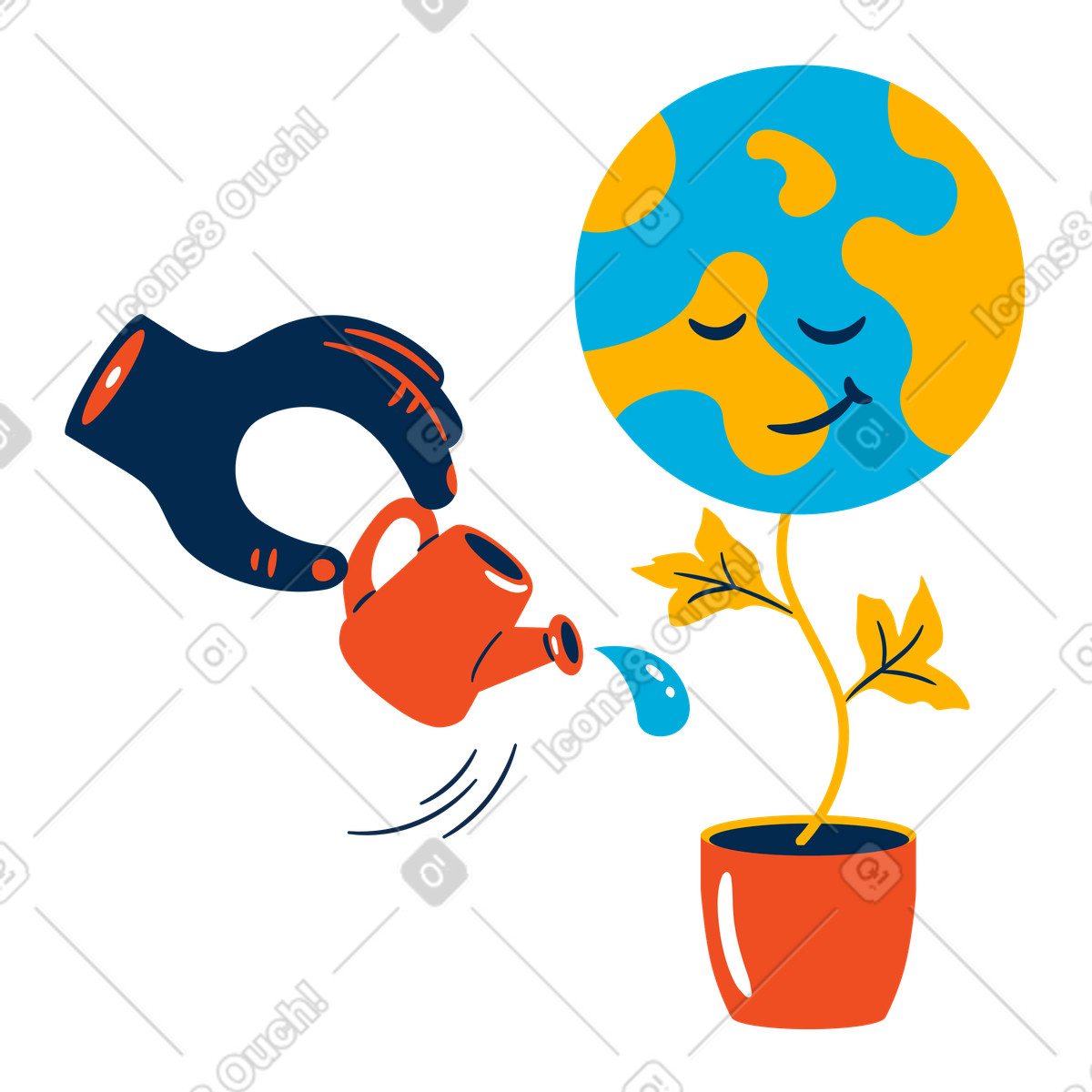 Ilustração de Cuidando do nosso planeta em no estilo Flame para baixar em PNG, SVG