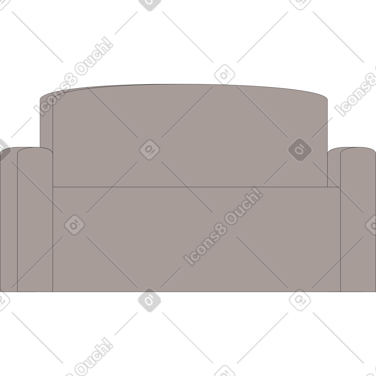 Sofa illustration in Sitcom style download in PNG, SVG