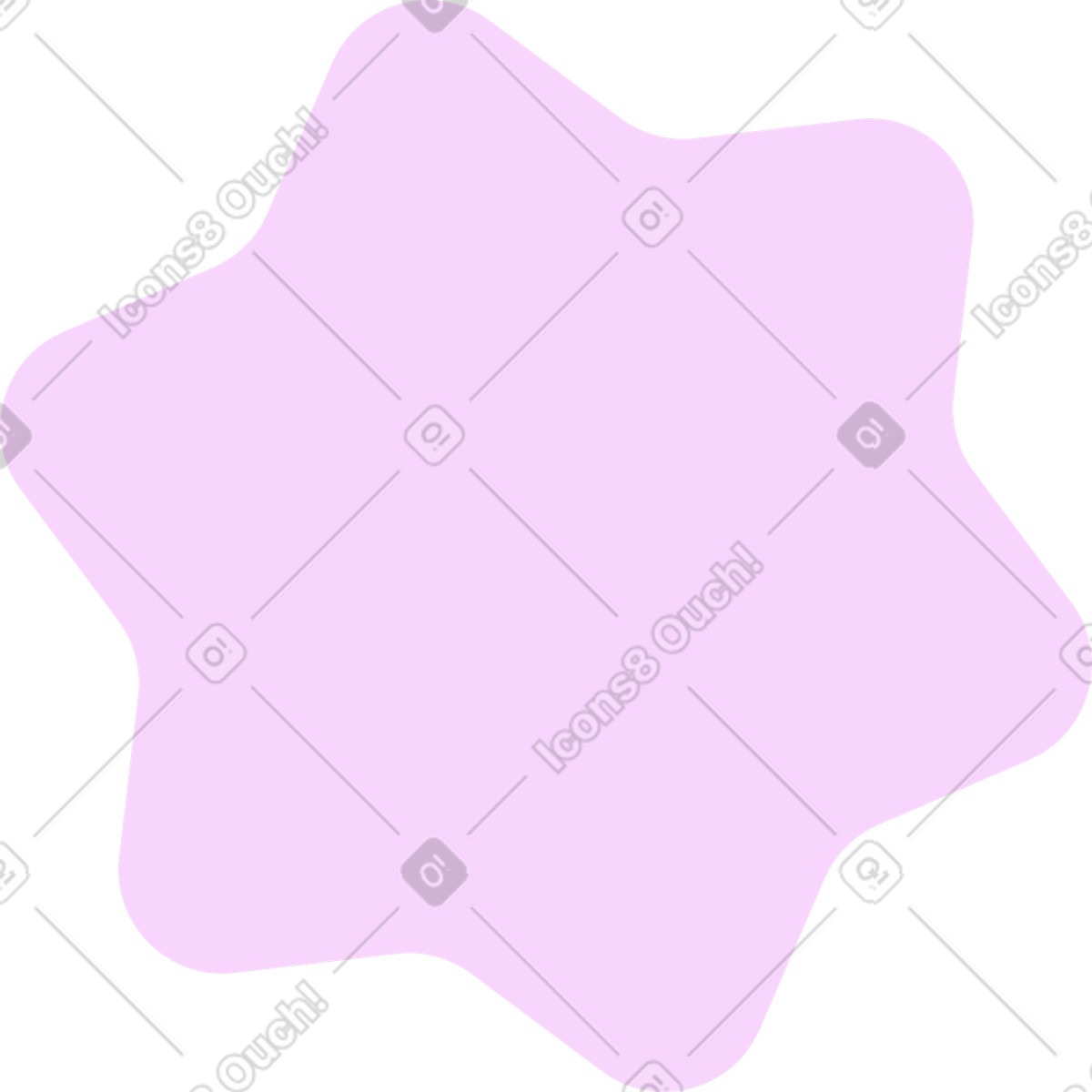 Pink abstract star with soft rounded edges illustration in Marginalia style download in PNG, SVG