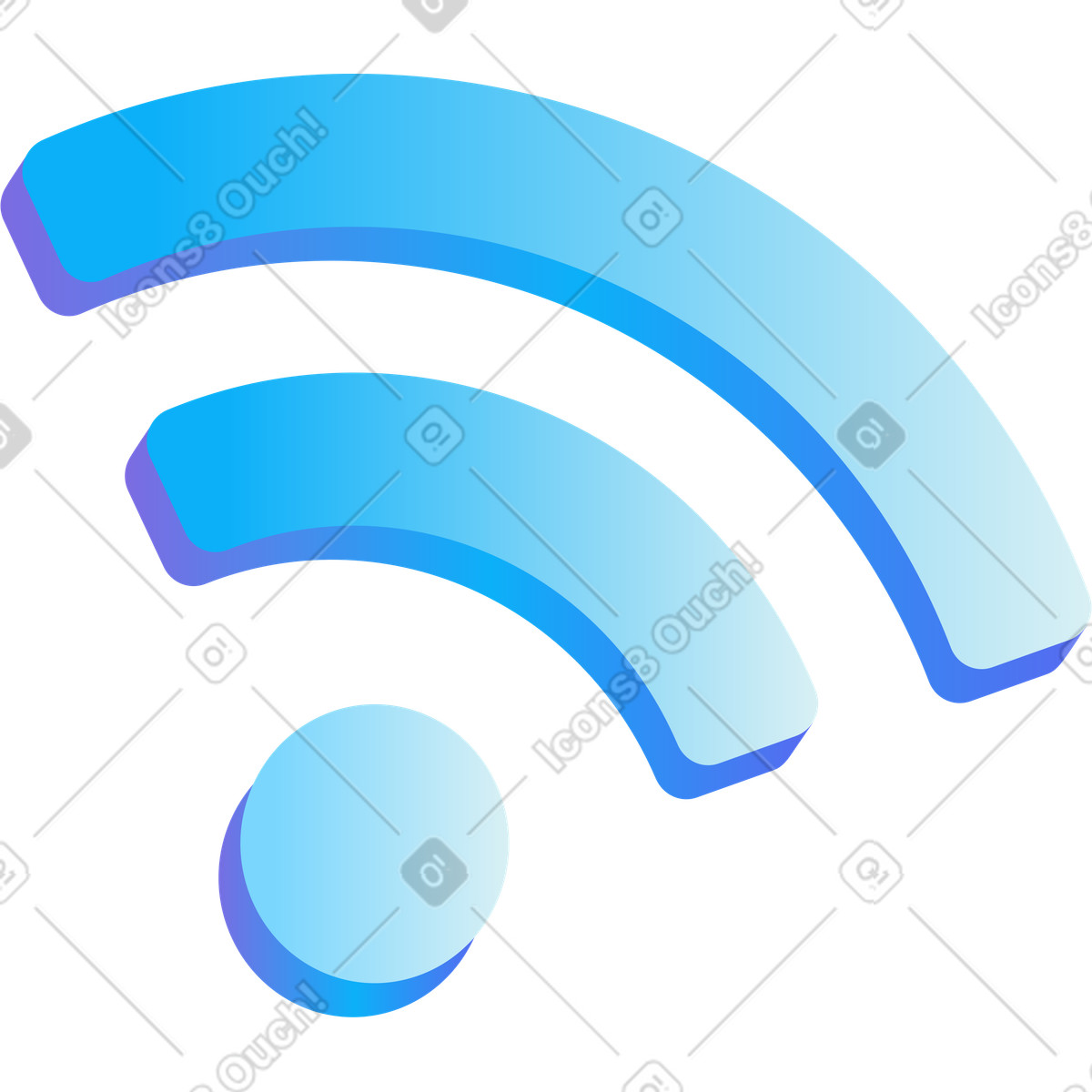 Illustration Icone wifi dans le style Hi-tech à télécharger aux formats PNG, SVG