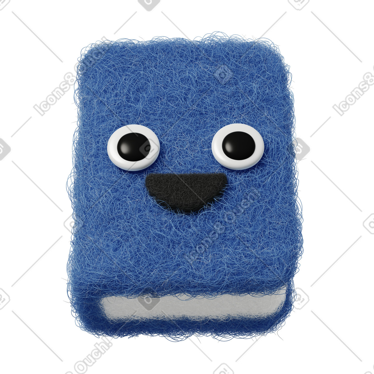 Ilustración Cute blue book en estilo Fuzzy a descargar en PNG y SVG