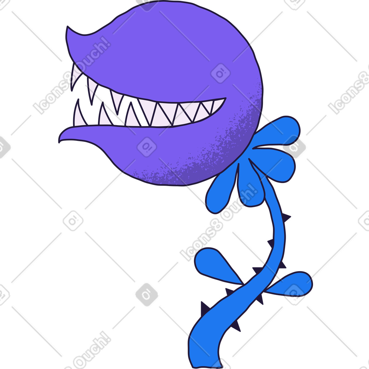 Ilustración Atrapamoscas en estilo Conifer a descargar en PNG y SVG