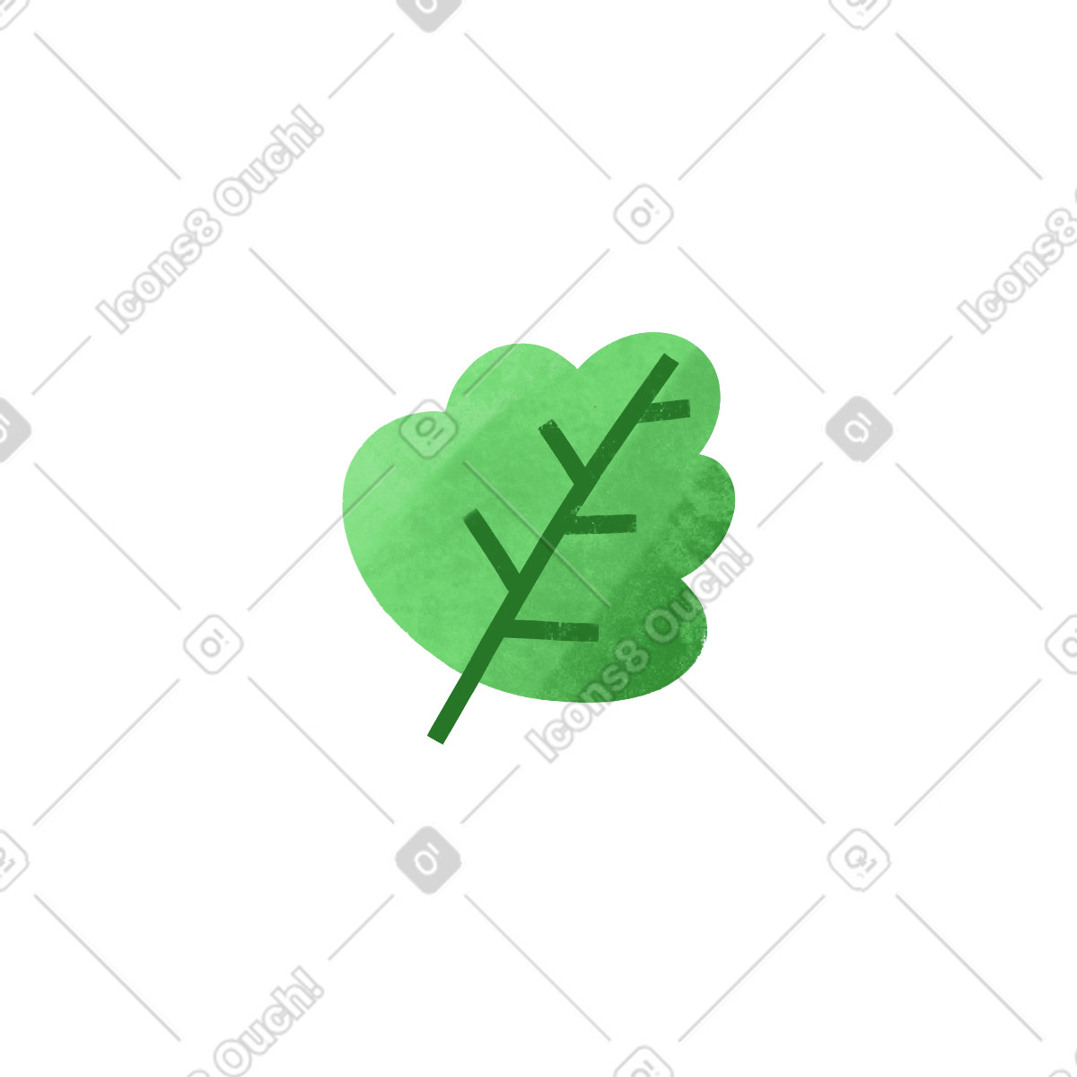 Leaf illustration in Bonbon style download in PNG, SVG