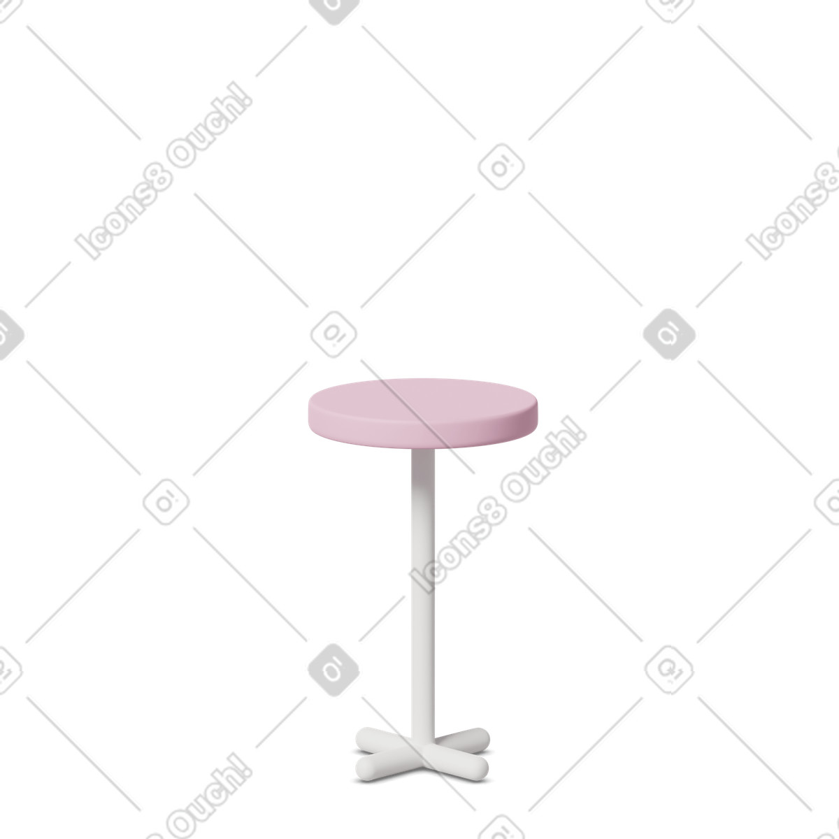 下载 3D Casual life 风格的 Pink table small 插画，支持 PNG、SVG 格式