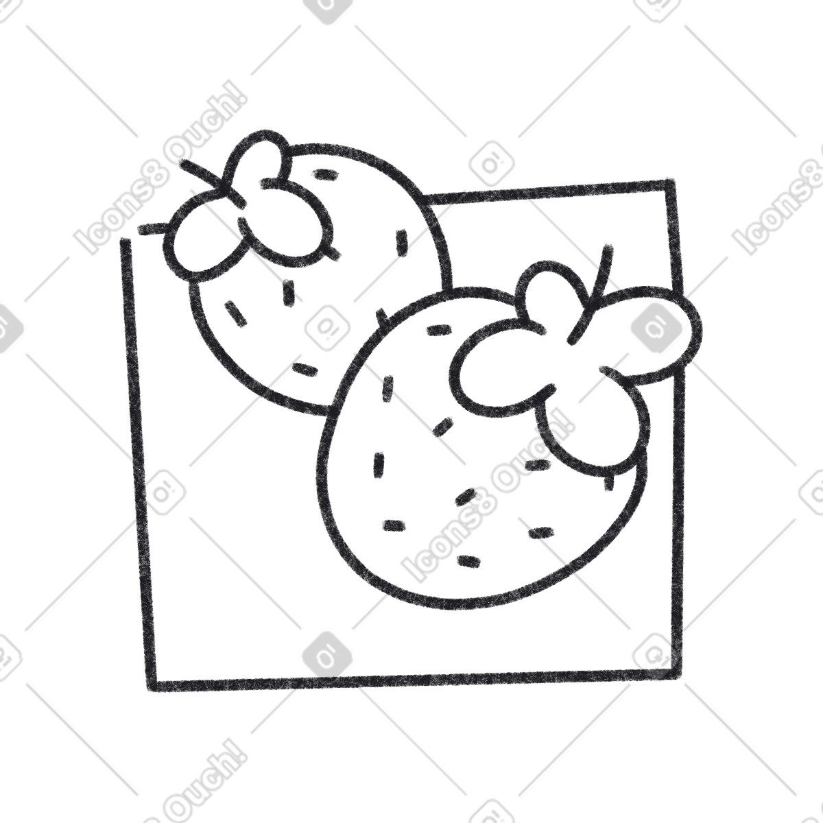 Ilustración Strawberries en estilo Bonbon Line a descargar en PNG y SVG